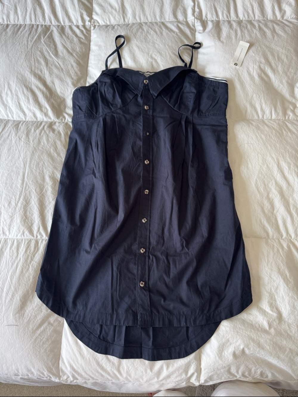 Mauve Black High-Low Button-Front Dress